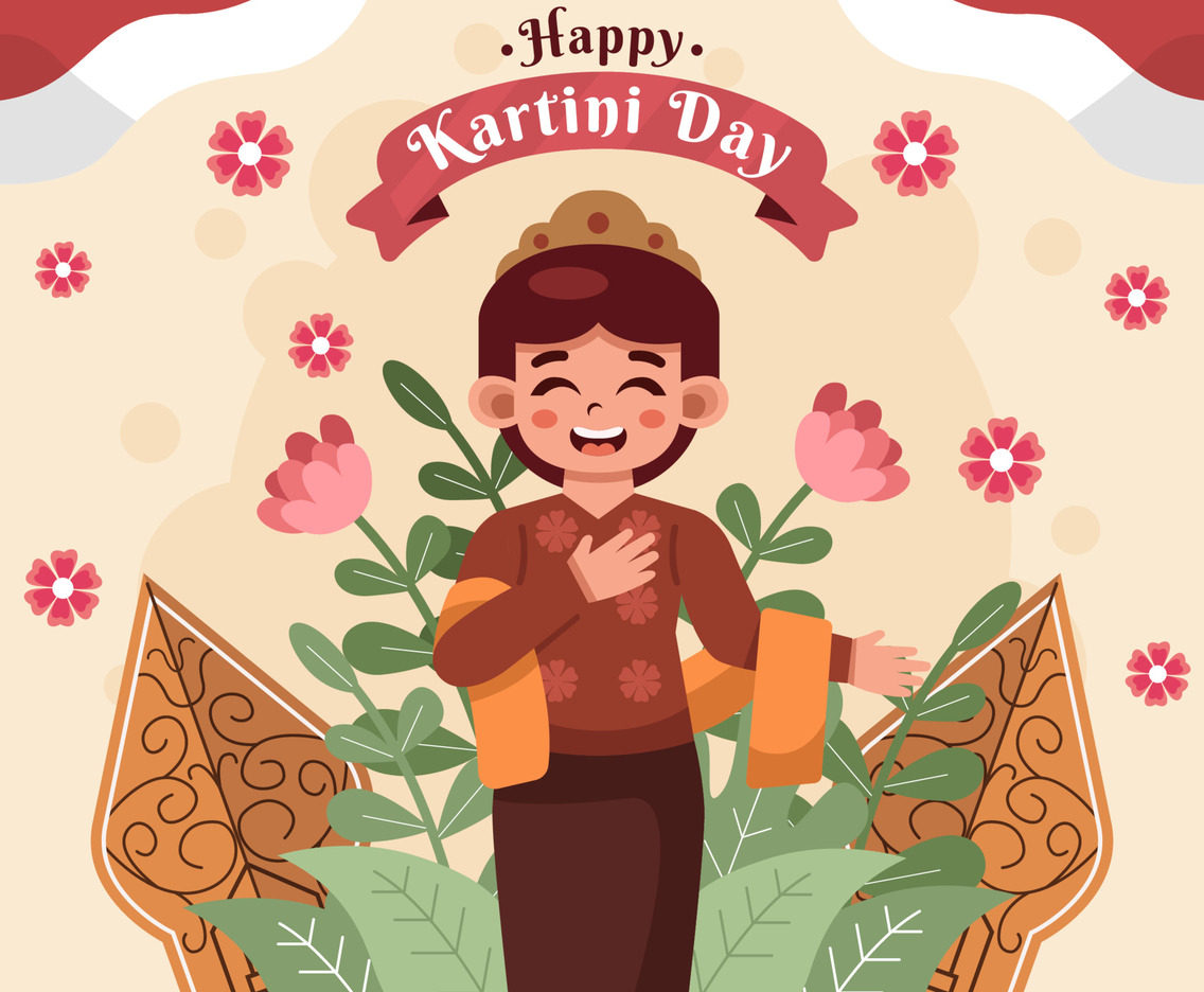 Beautiful Woman with Kebaya Celebrating Kartini Day