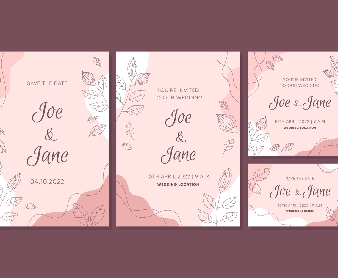 Wedding Invitation Collection Design Set