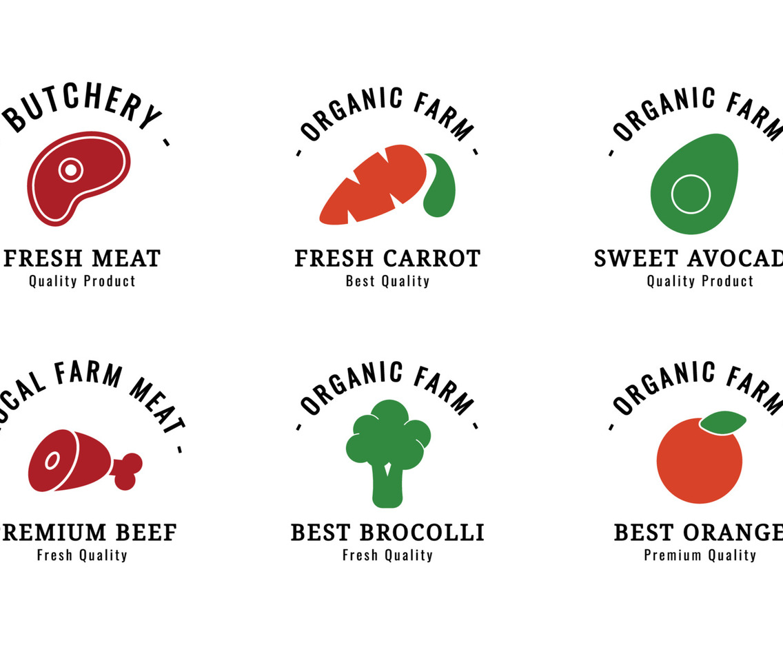 Groceries Logo Set