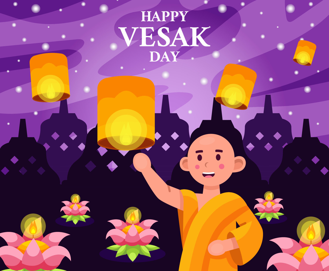 Happy Vesak Day Concept