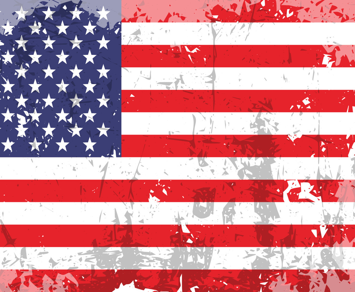 Distressed American Flag Background with Grunge Texture
