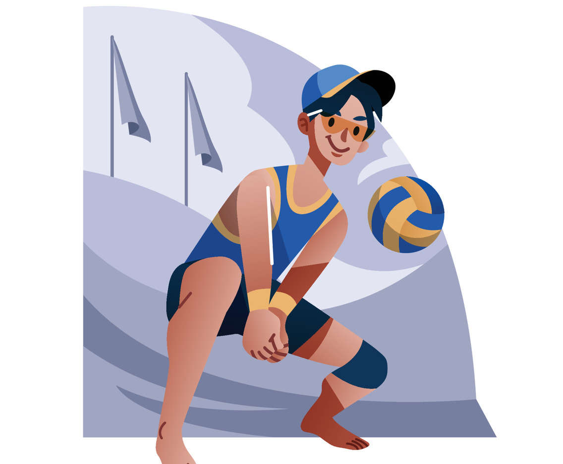 A Beach Volleyball Athlete Playing On The Beach