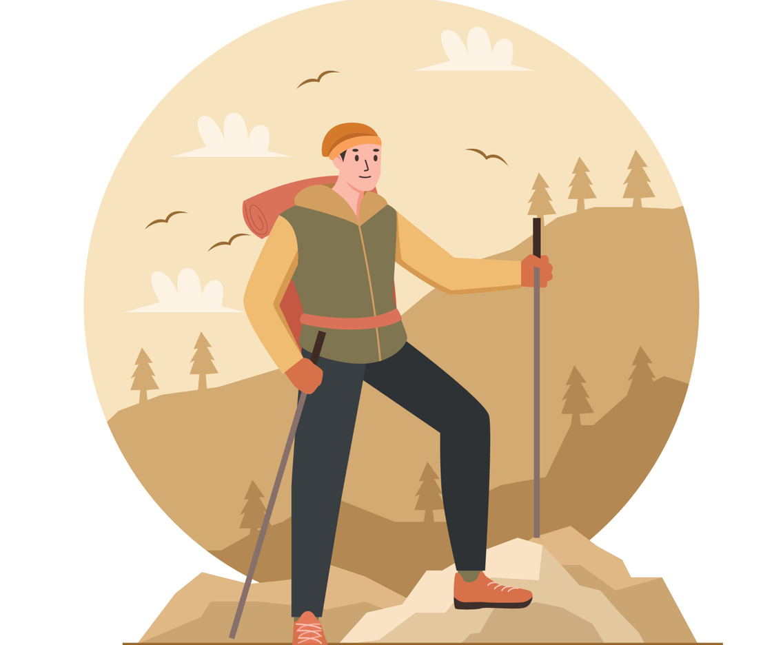 A Male Mountain Hiker