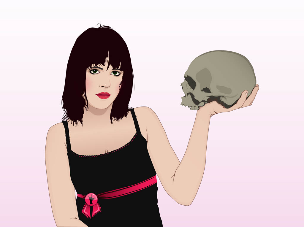 Girl With Skull