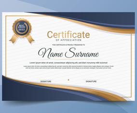Graduation Certificate Template Design With Gradient Accent Vector Art ...