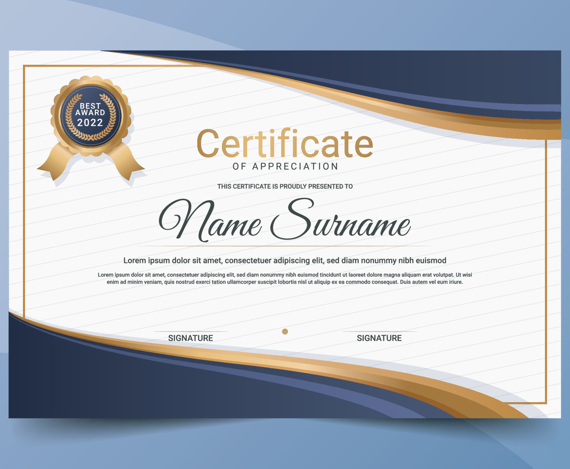 Modern Certificate with Abstract Gradient Background