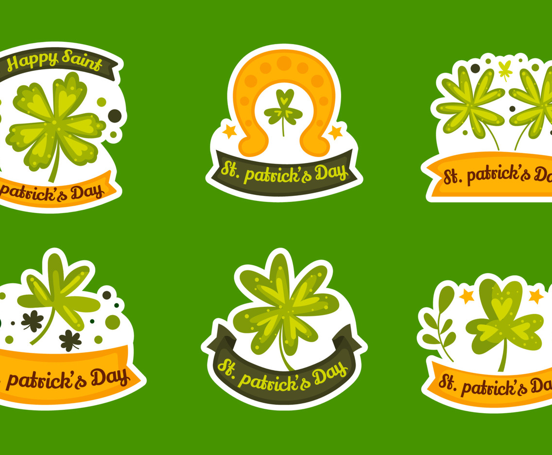 Set of Saint Patrick's Day Stickers