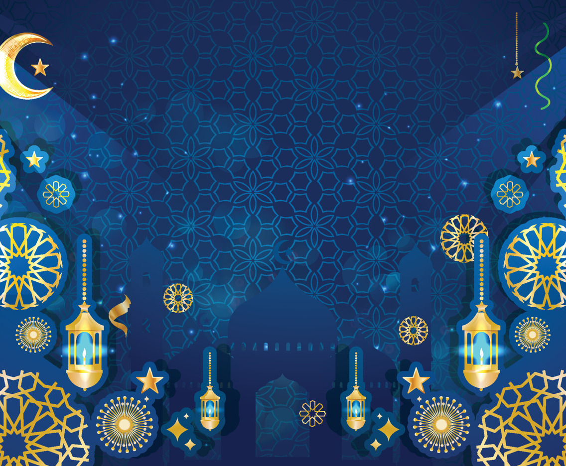 Luxurious Eid Mubarak Blue Background