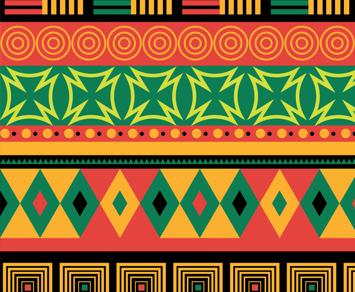 Seamless Pattern Pan African Color Inspired Background