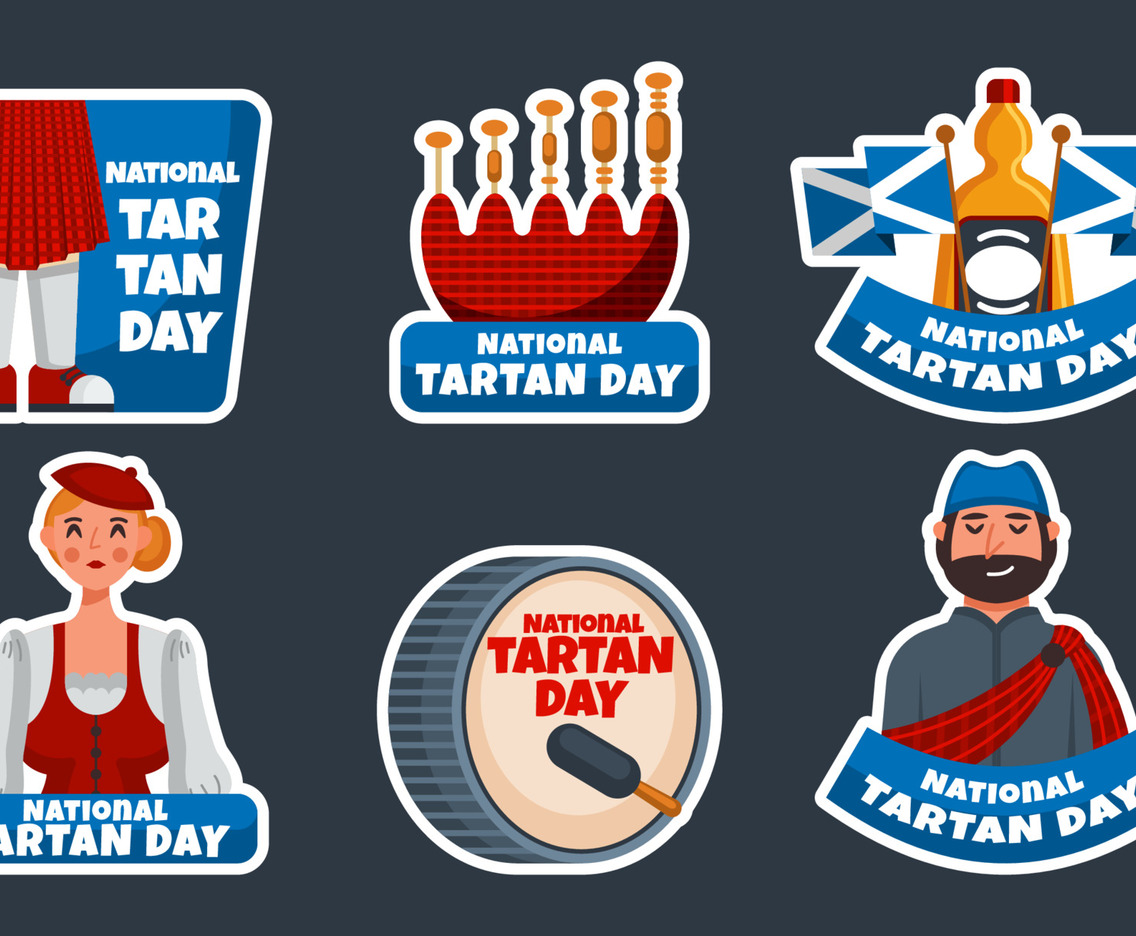 Set of Tartan Day Stickers