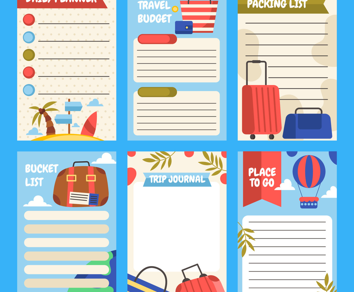 Set of Travel Journal Pages
