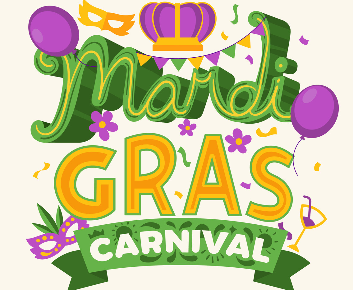 Mardi Gras Carnival Typography Concept