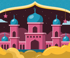 Modern and Pop Mosque and Cloud Concept
