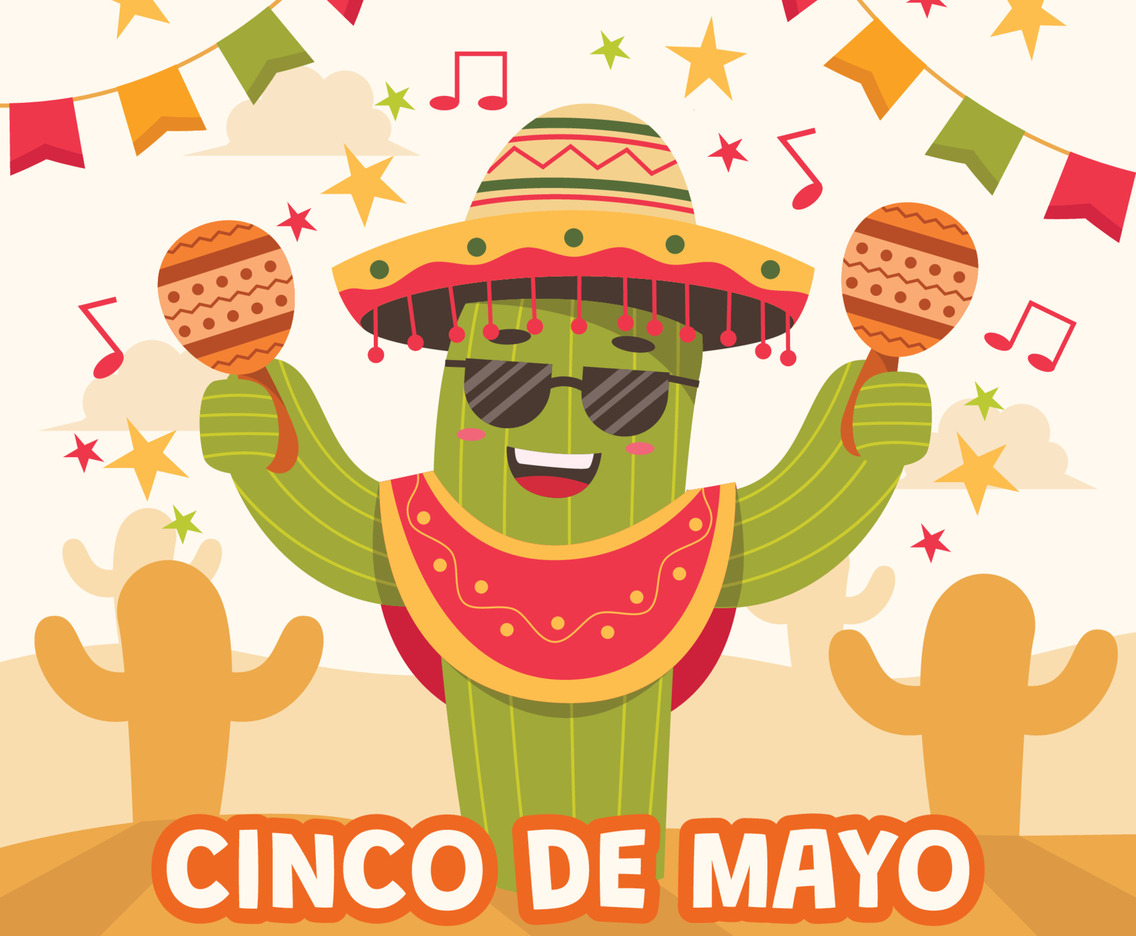 Cactus Playing Maracas For Cinco De Mayo's Day Celebration