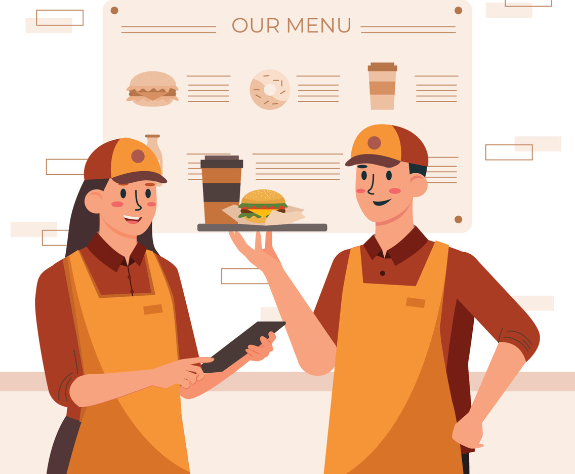 Professional Waiter And Waitress