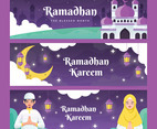 Ramadhan Kareem Cute Flat Banner Set