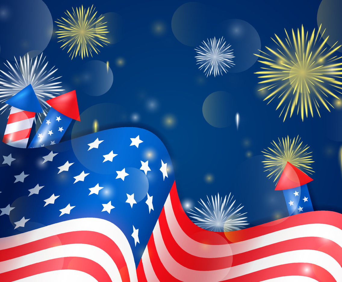United States Independence Day Background With Flag