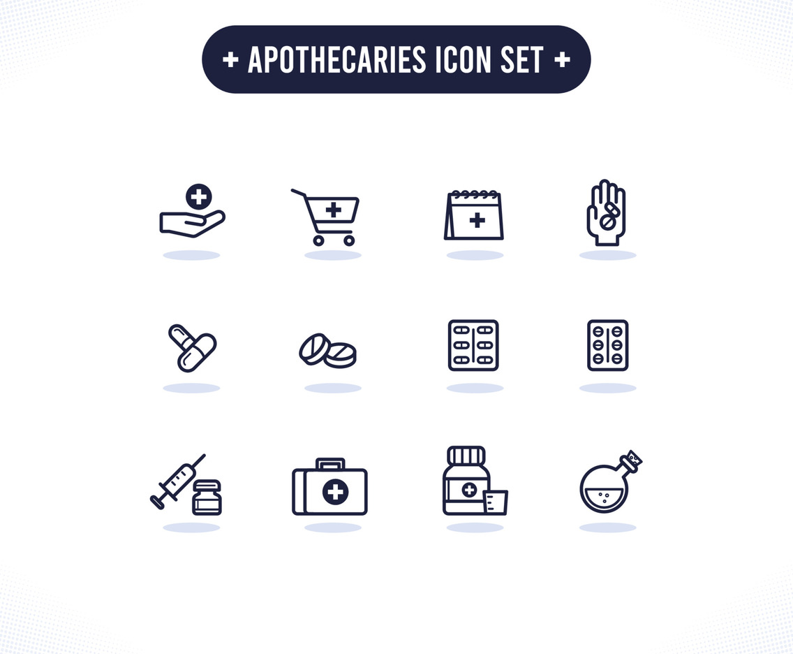 Outline Apothecaries Icon Set