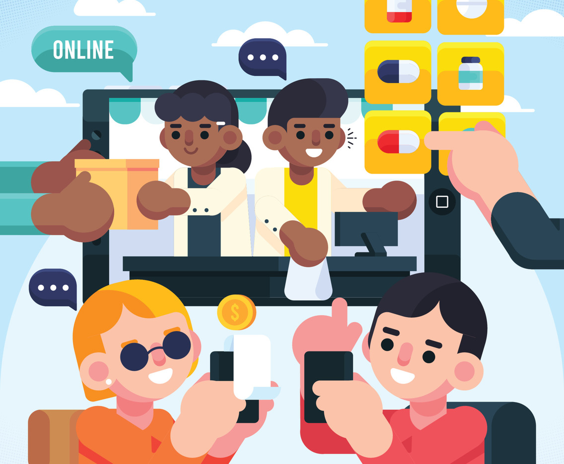 Pharmacy Online Shopping Illustration