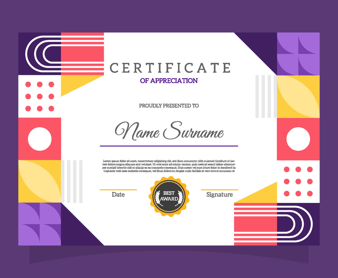 Abstract Colorful Seminar Certificate Template