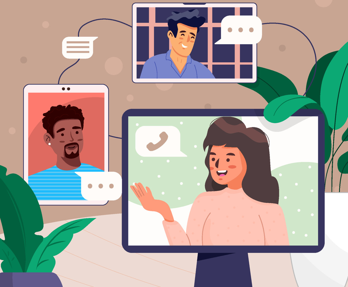 Diverse Business People Online with Video Conference Concept