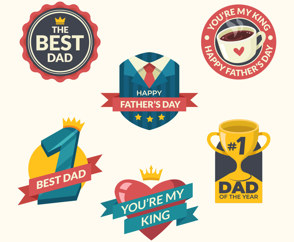 Set of Fathers Day Quotes Badge