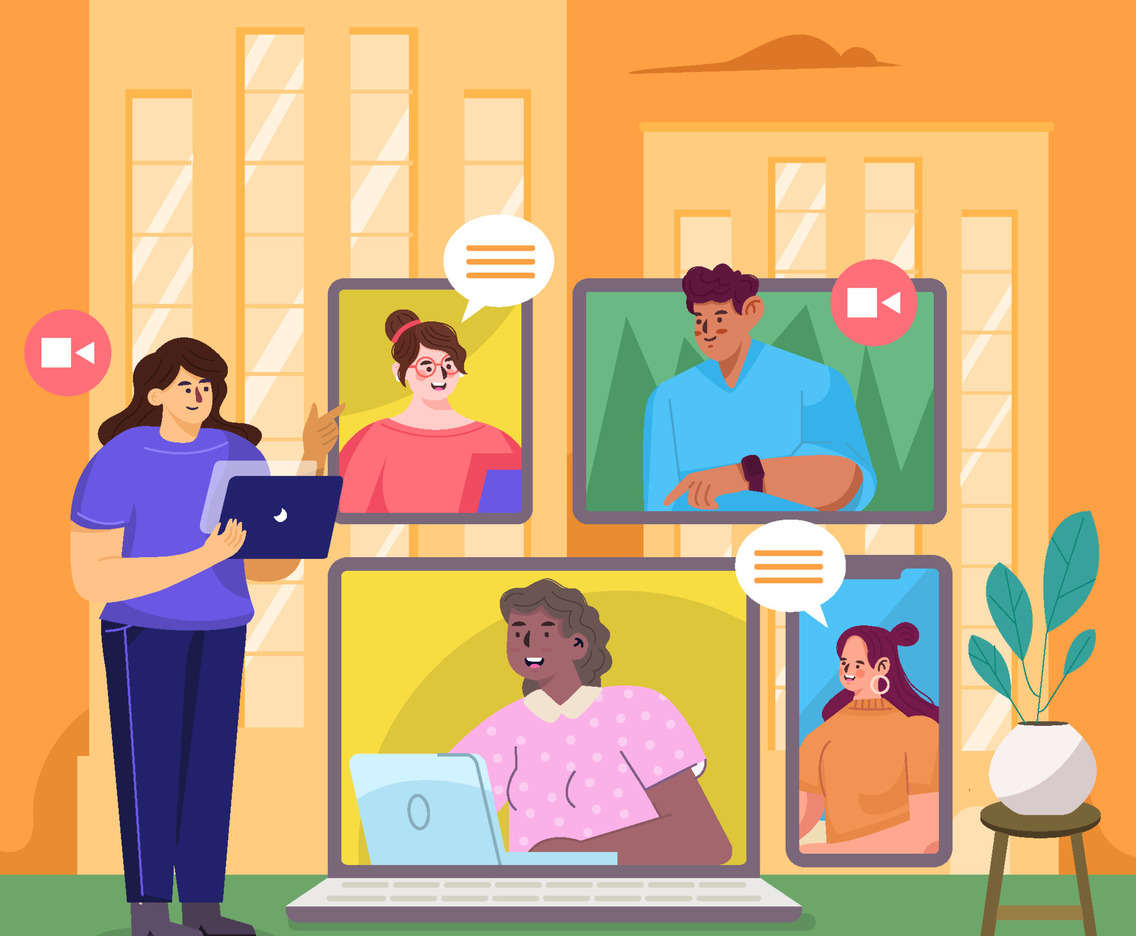 Diverse People Having an Online Meeting