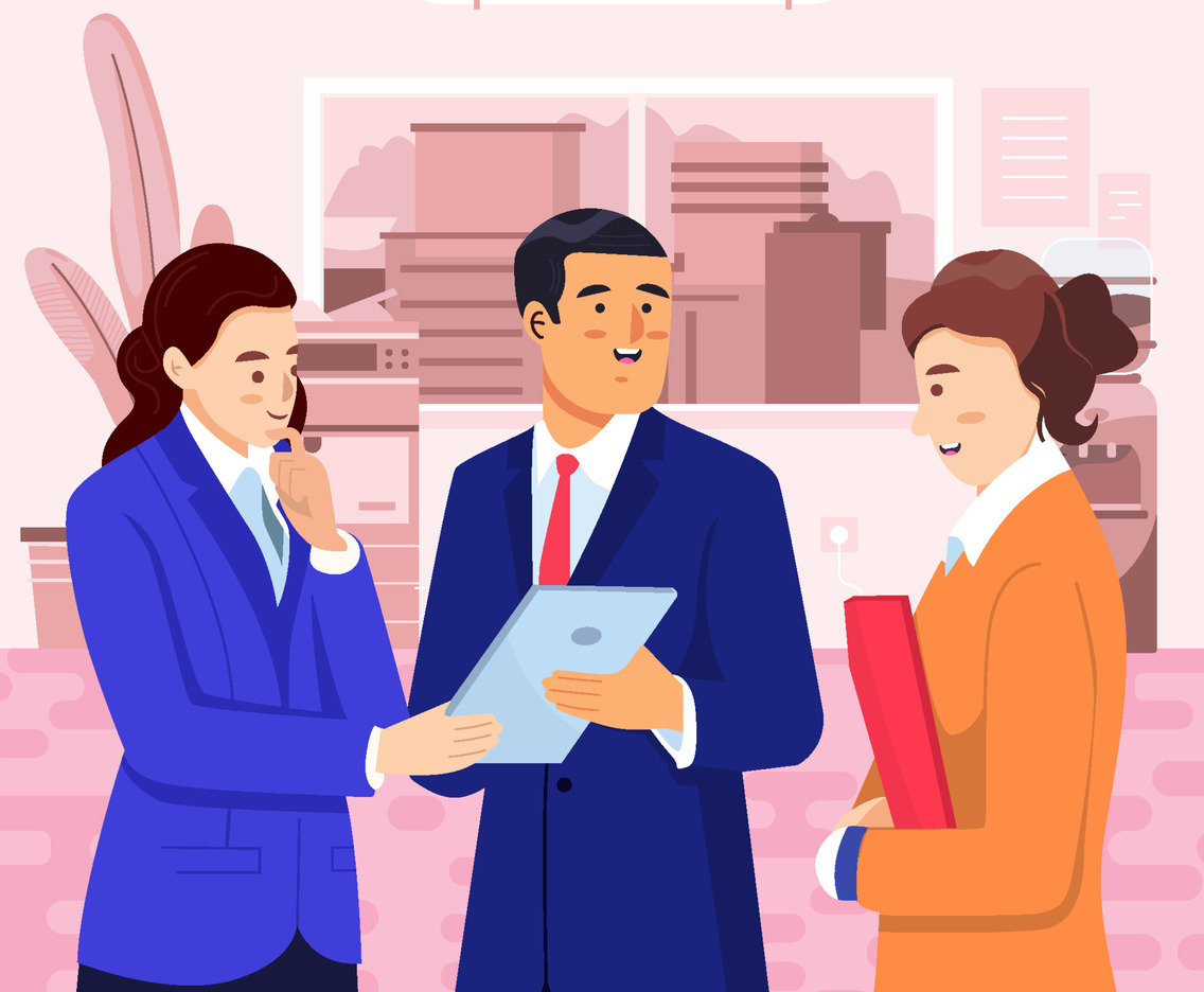 Group of Business People Looking at Tablet Concept