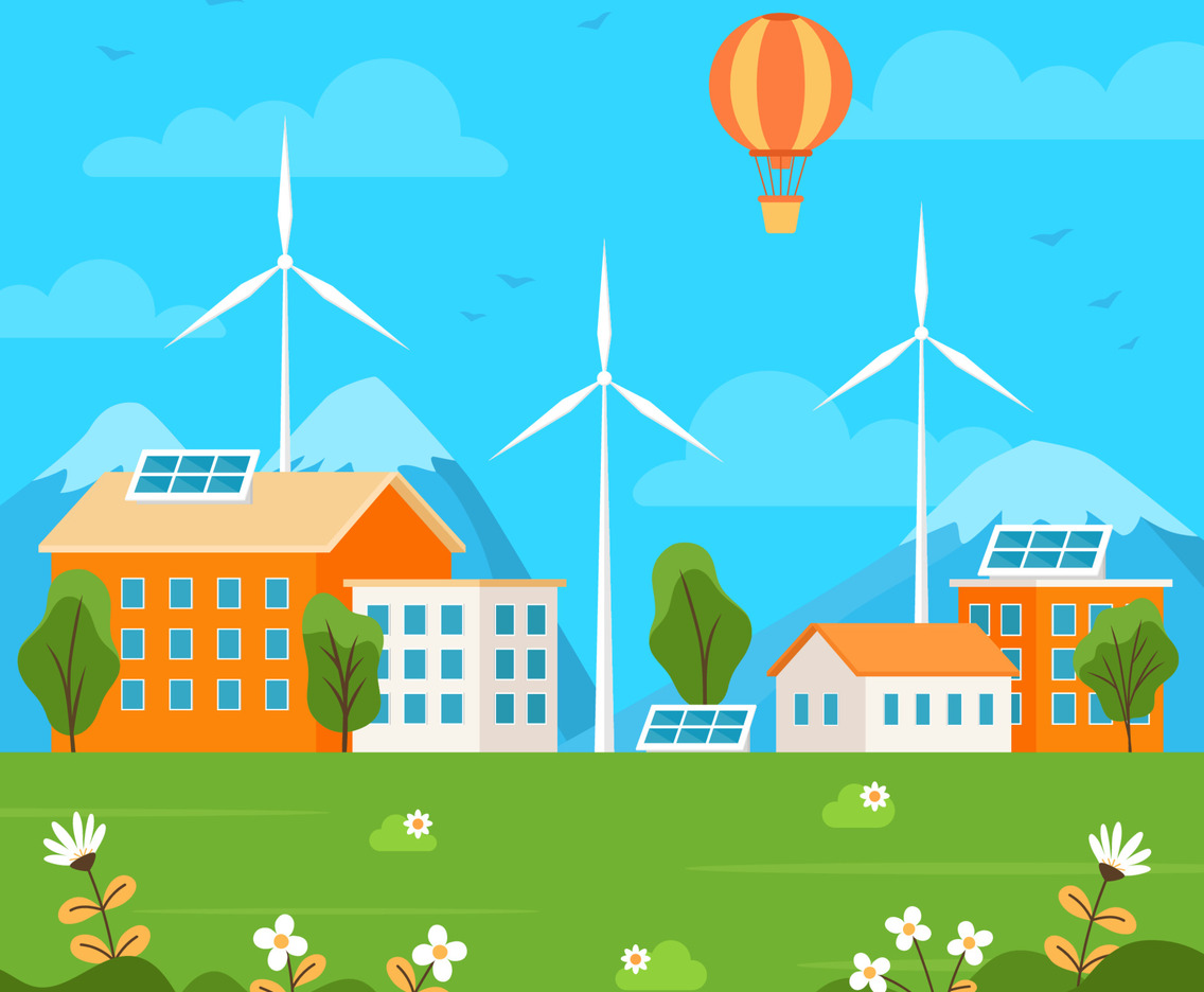 World Environment Background with Sustainable energy