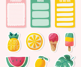 Summer Holiday Journal Template Sticker