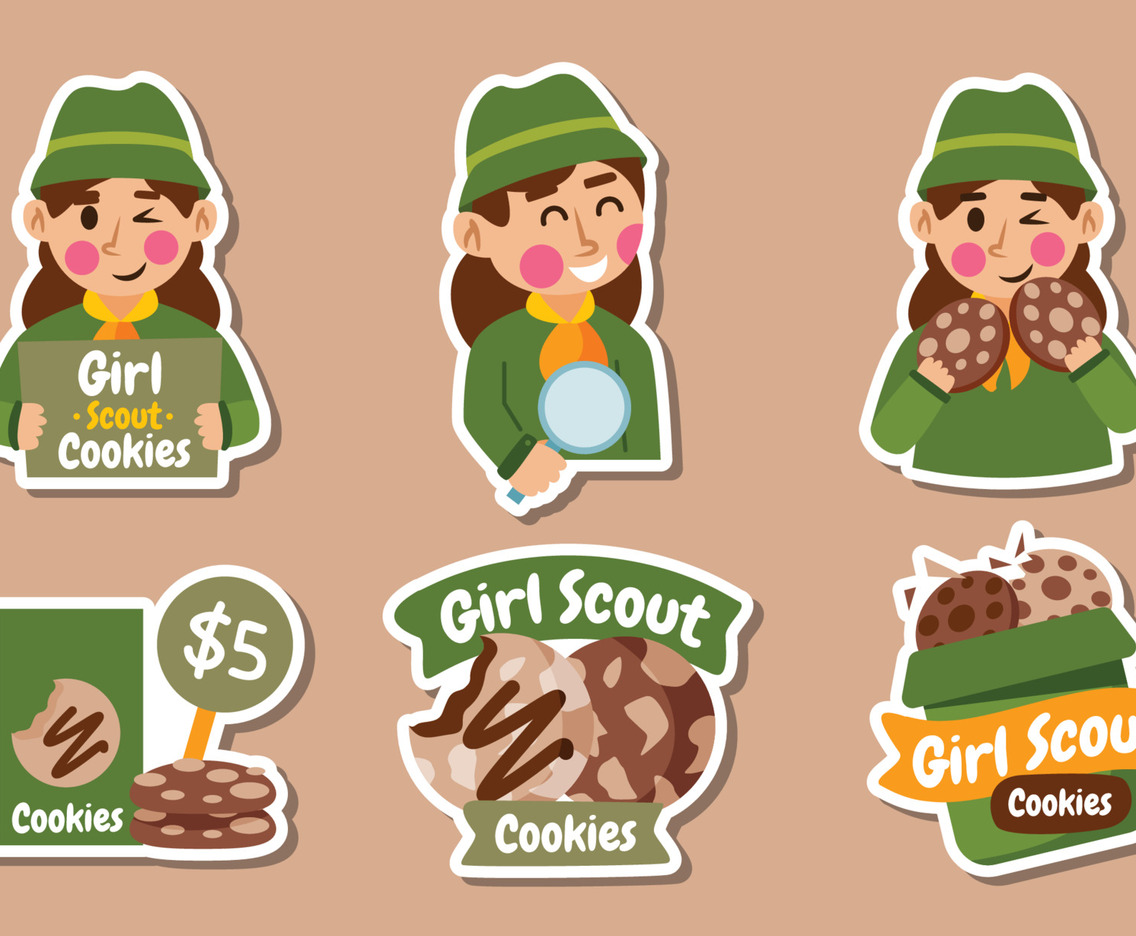 Girls Scout Cookies Sticker Set