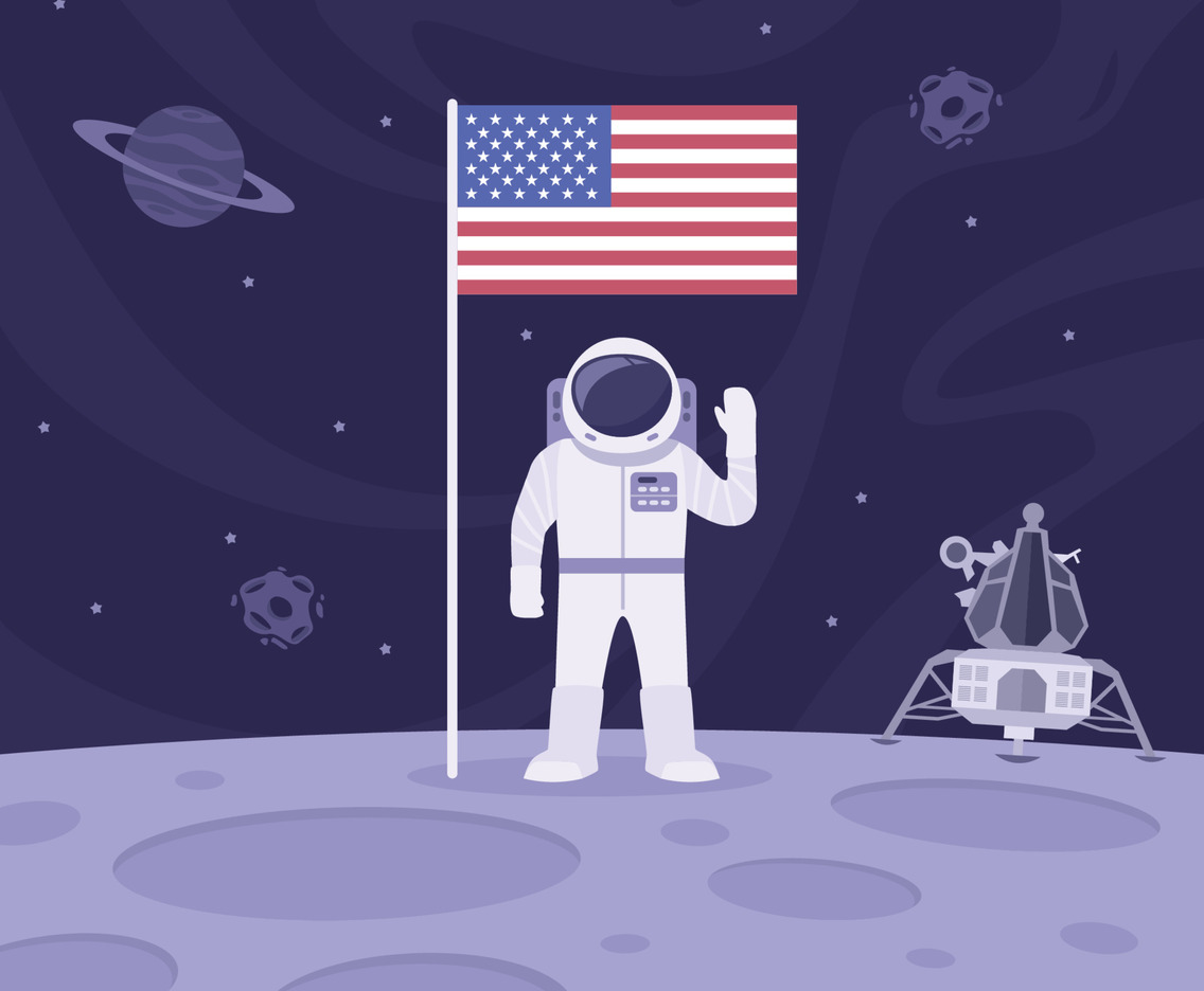 Astronaut National Moon Day Background