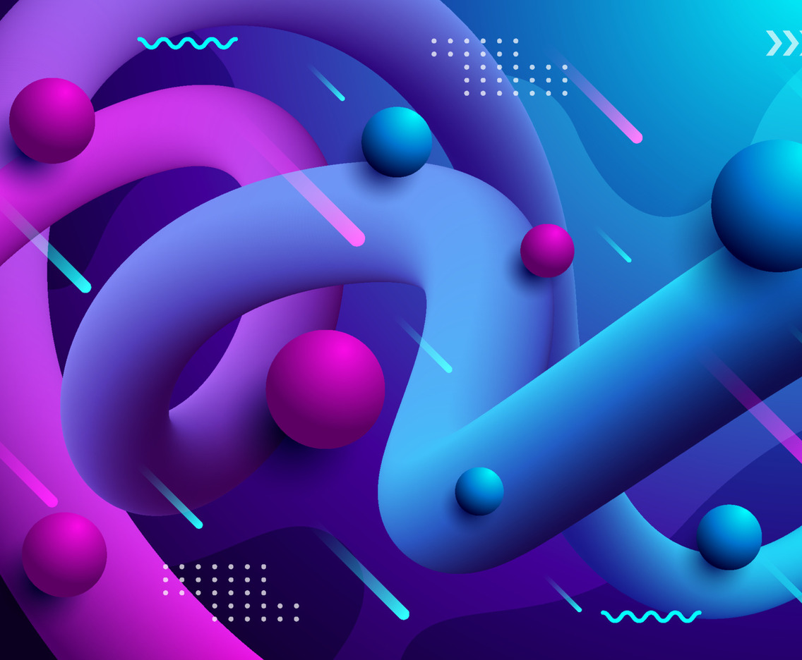 3d Blue Purple Fluid Wave Background
