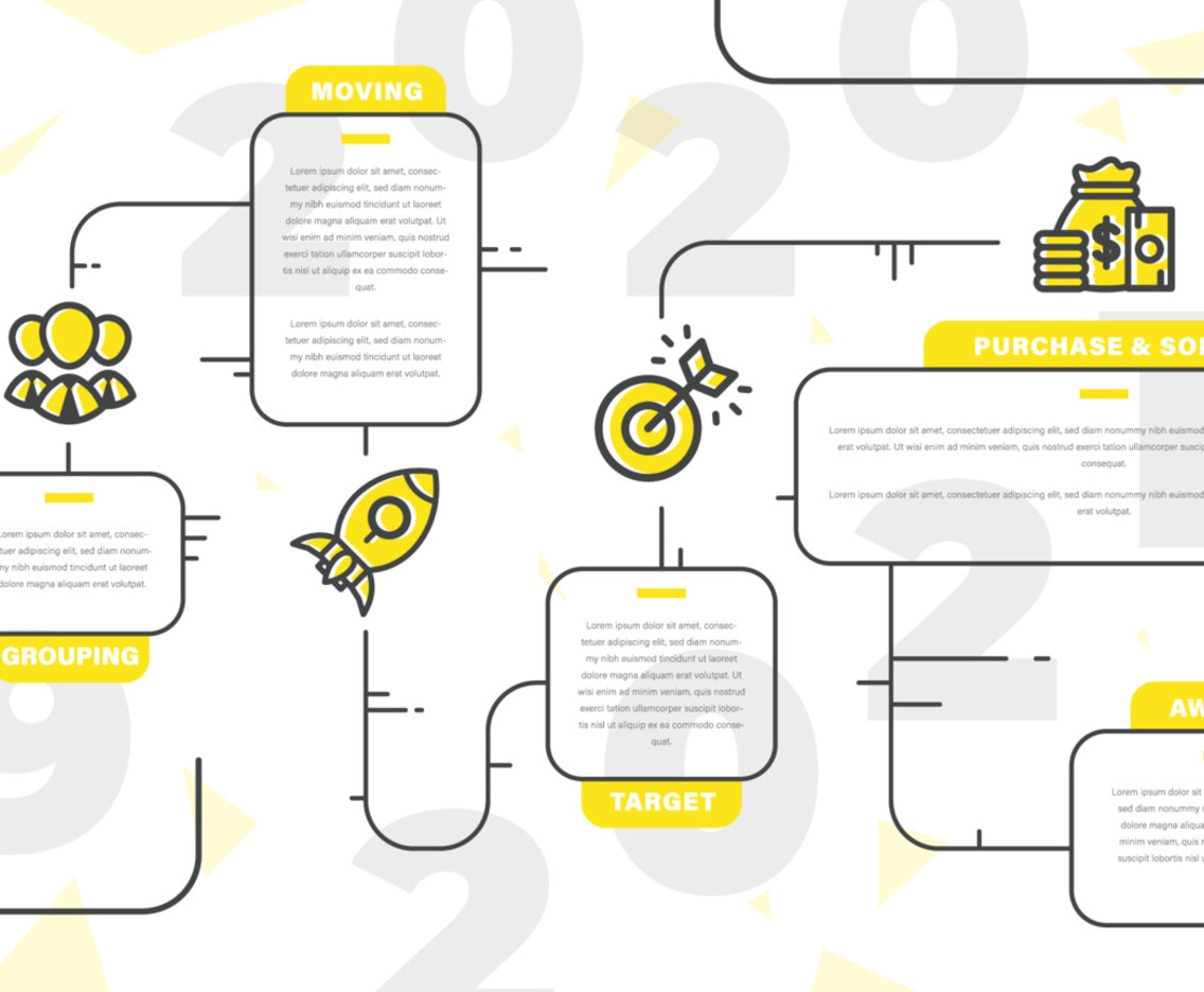 Creative Yellow Infographic with Outline Black Color