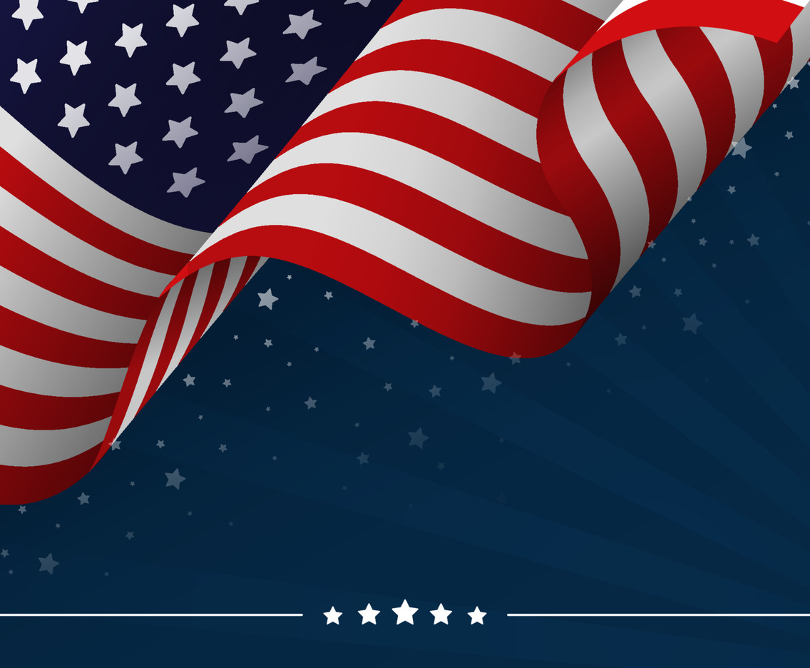 USA Flag 4th of July with Scattered Stars