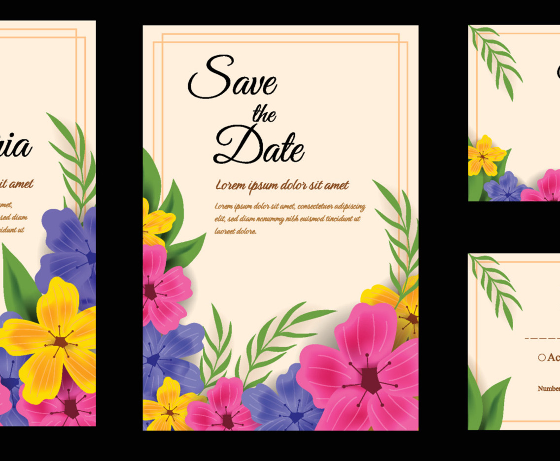 Wedding Invitation Flower Card