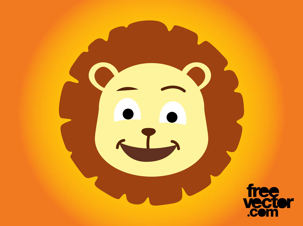 Cartoon Lion Head Vector Art & Graphics 