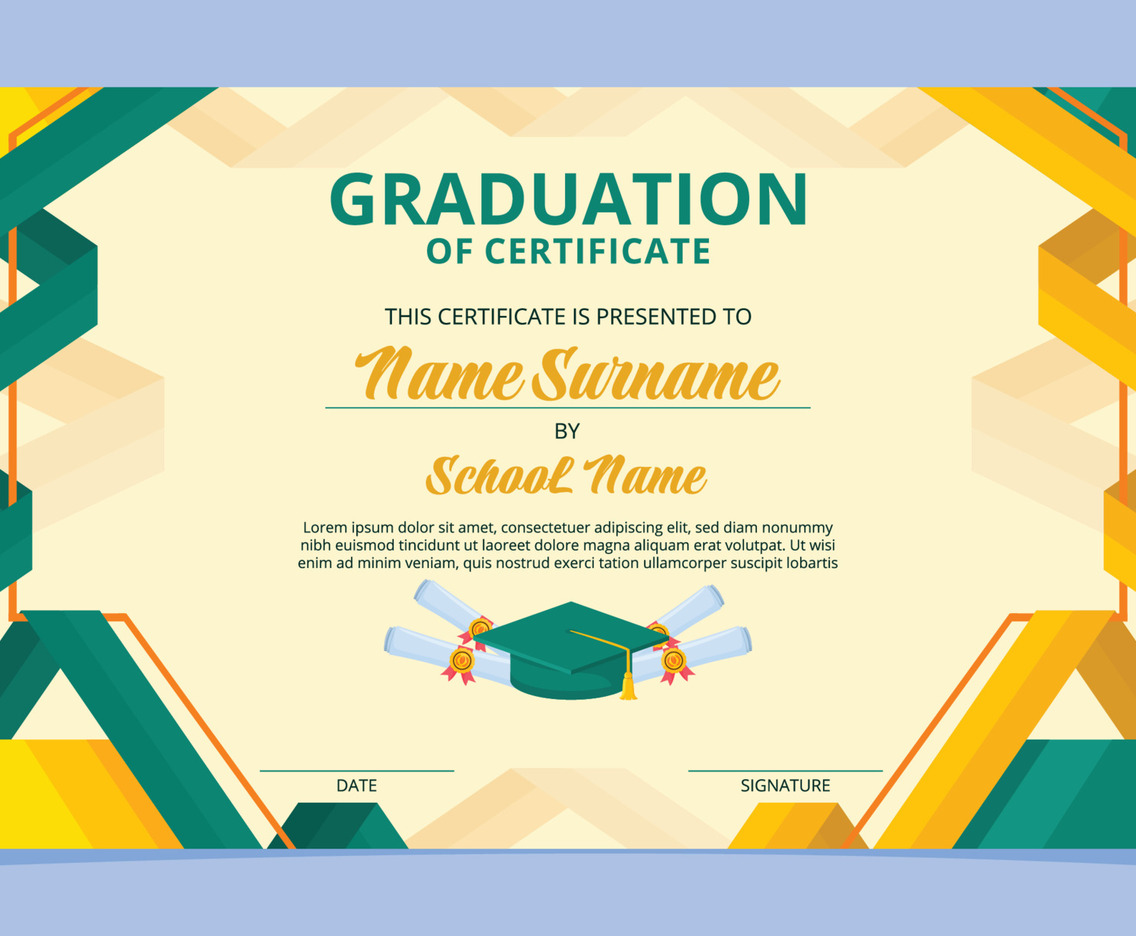 Certificate of Graduation Template Design