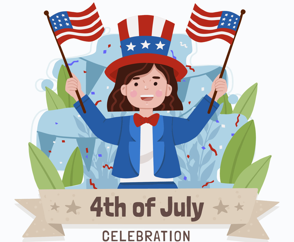 Girl Celebrating 4th of July