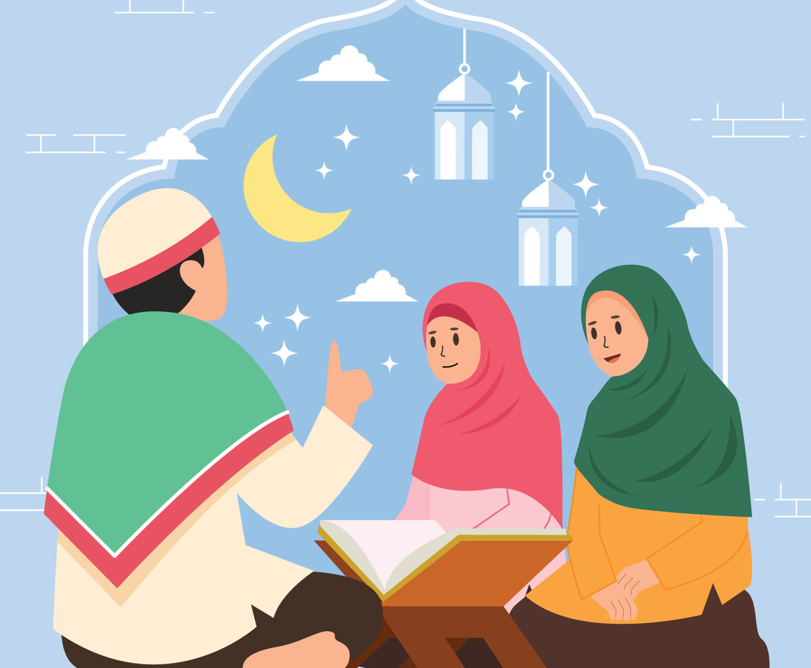 Muslims Reading Quran Together