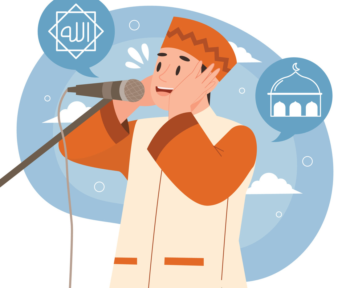 Muadzin Calls for Adzan