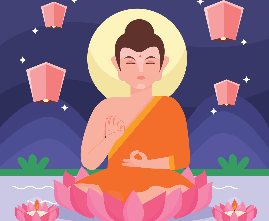 Buddha Meditates on a Lotus