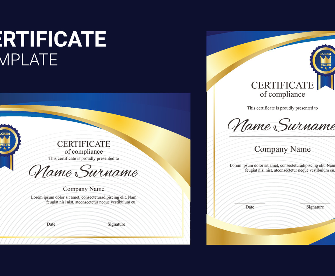 Certificate Template for Seminar or University Concept