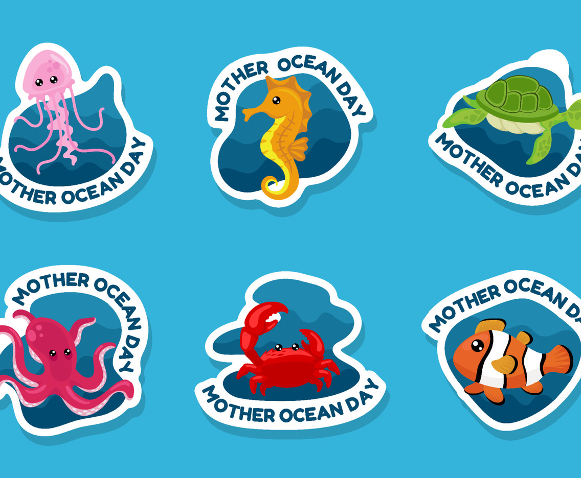 Mother Ocean Day Cute Sea Animals