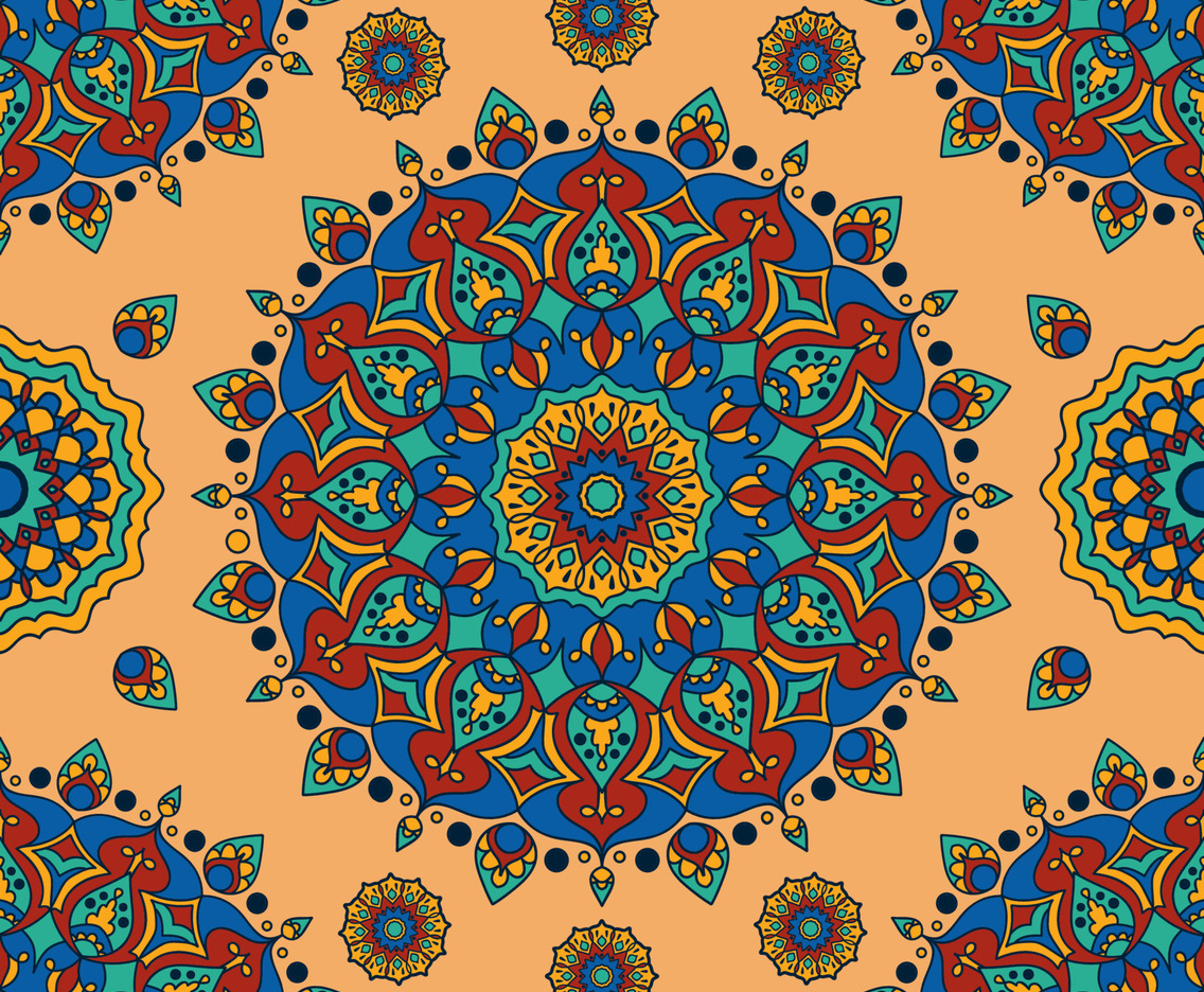Geometric Tribal Mandala Colorful Seamless
