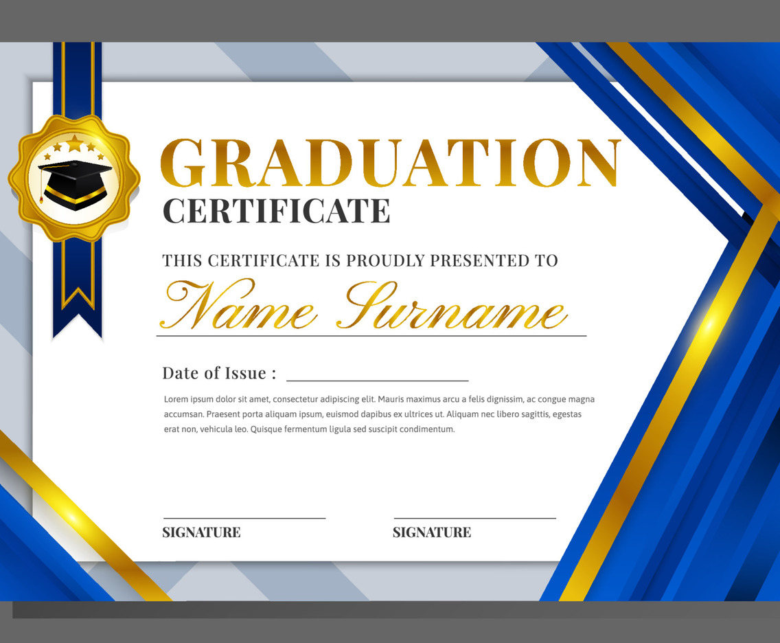 High School Diploma Modern Elegant Certificate