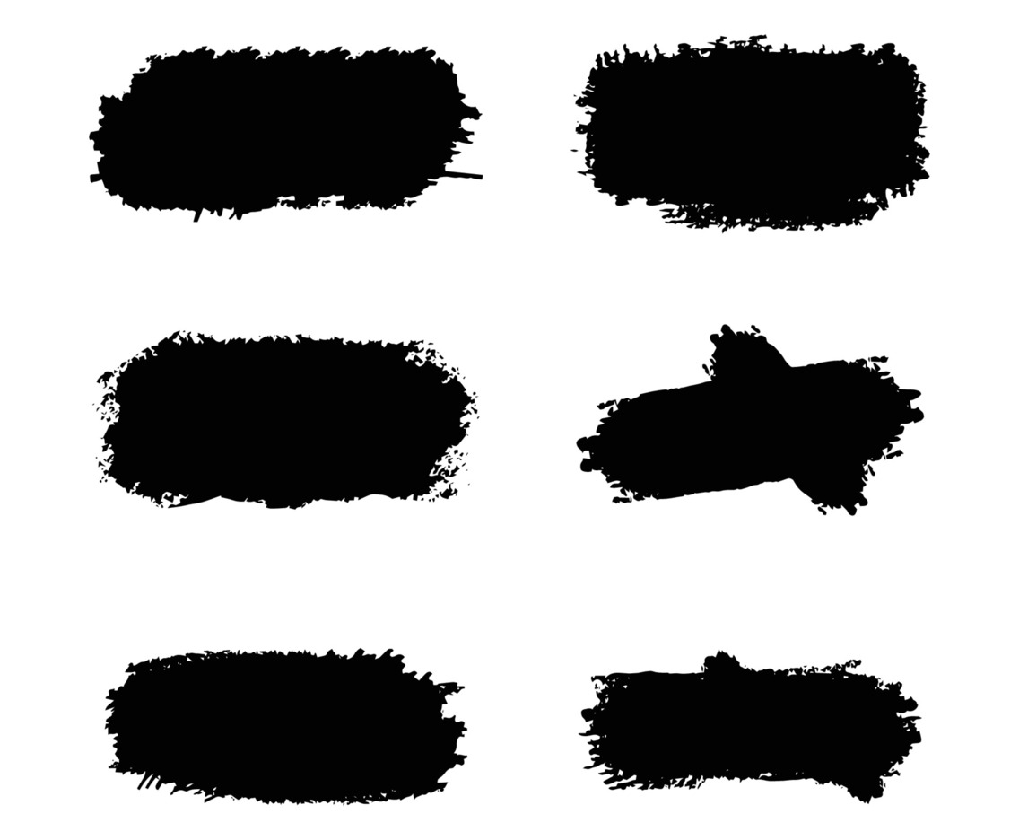 Set of Black Brush Stains