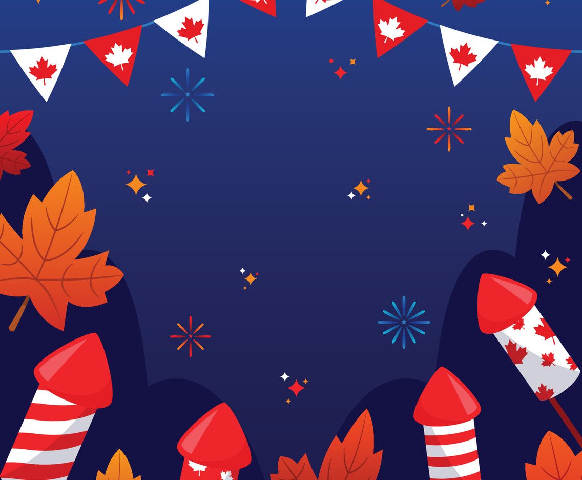 Red Mapple Leaves on Canada Day