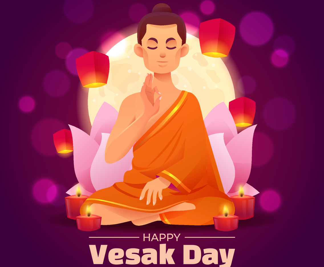 Buddha Meditating on Vesak Day