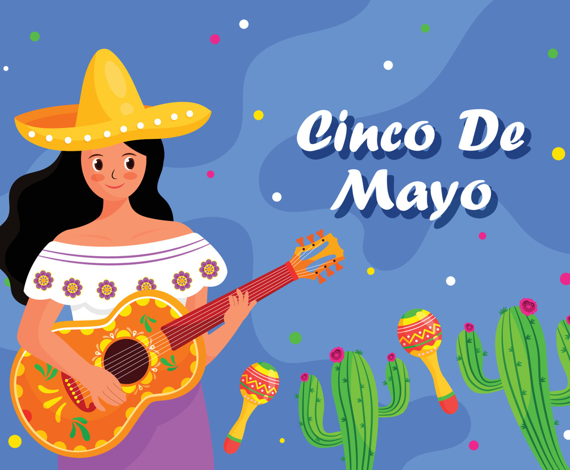 Girl Playing Guitar during Cinco De Mayo Celebration